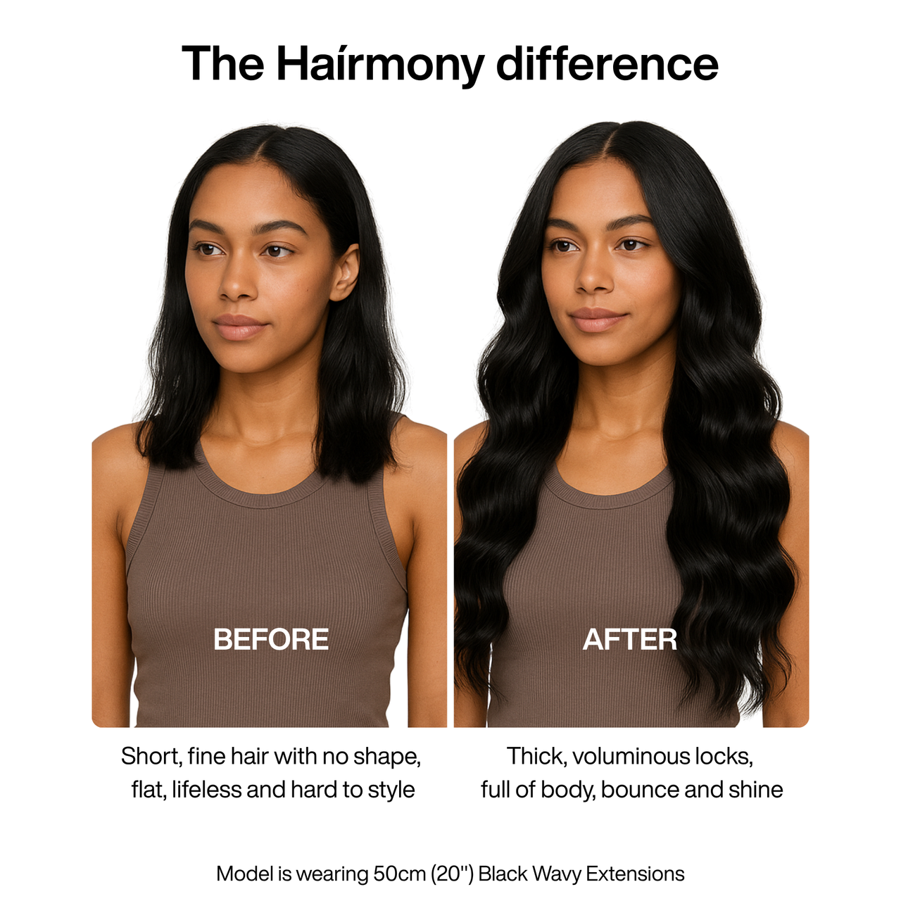 Black Wavy Clip-in Extensions