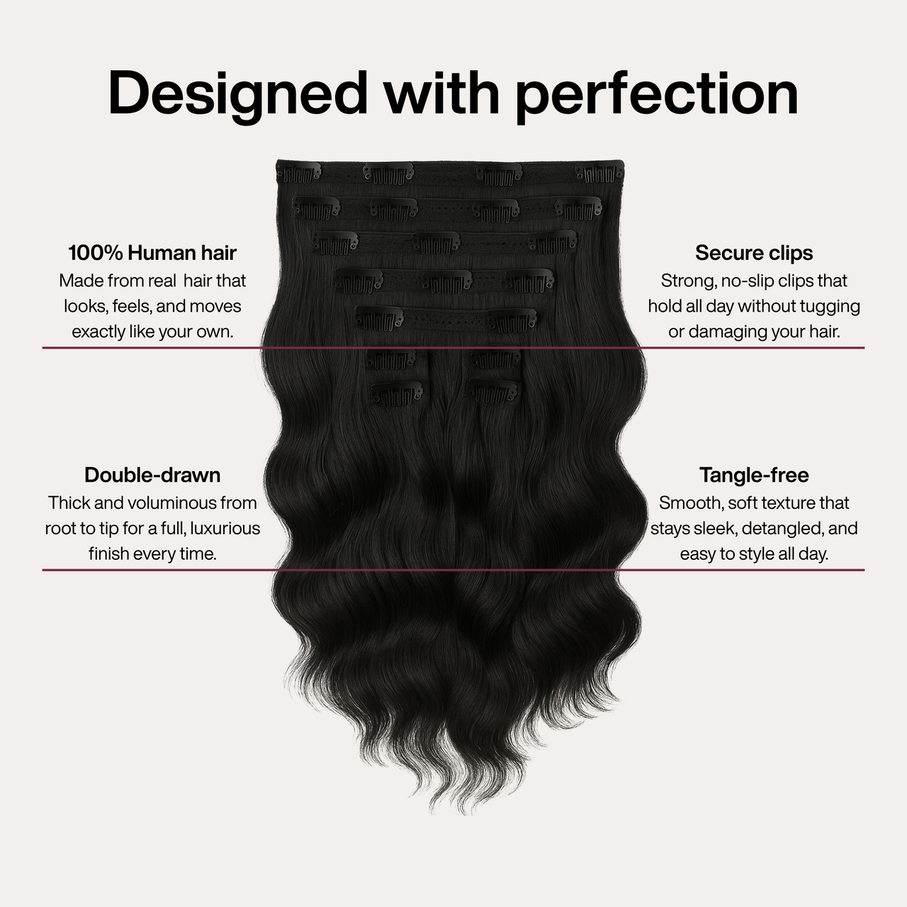 Black Wavy Clip-in Extensions