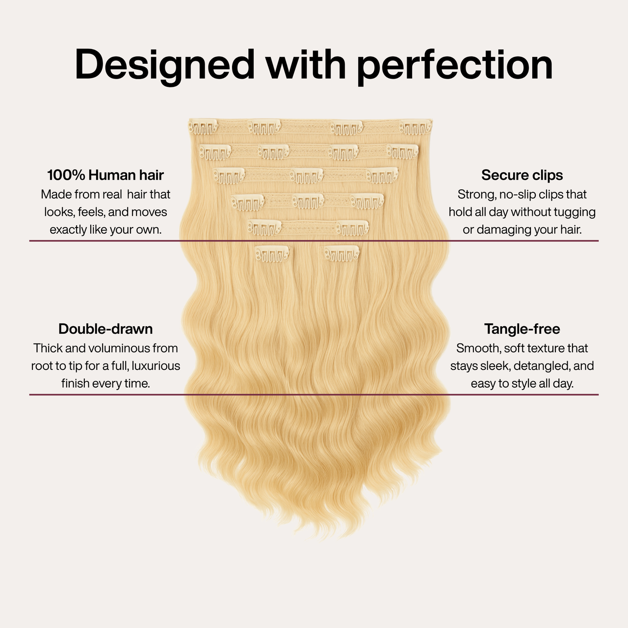 Light Blonde Wavy Clip-in Extensions