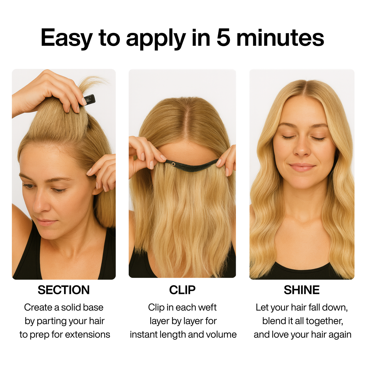 Light Blonde Wavy Clip-in Extensions