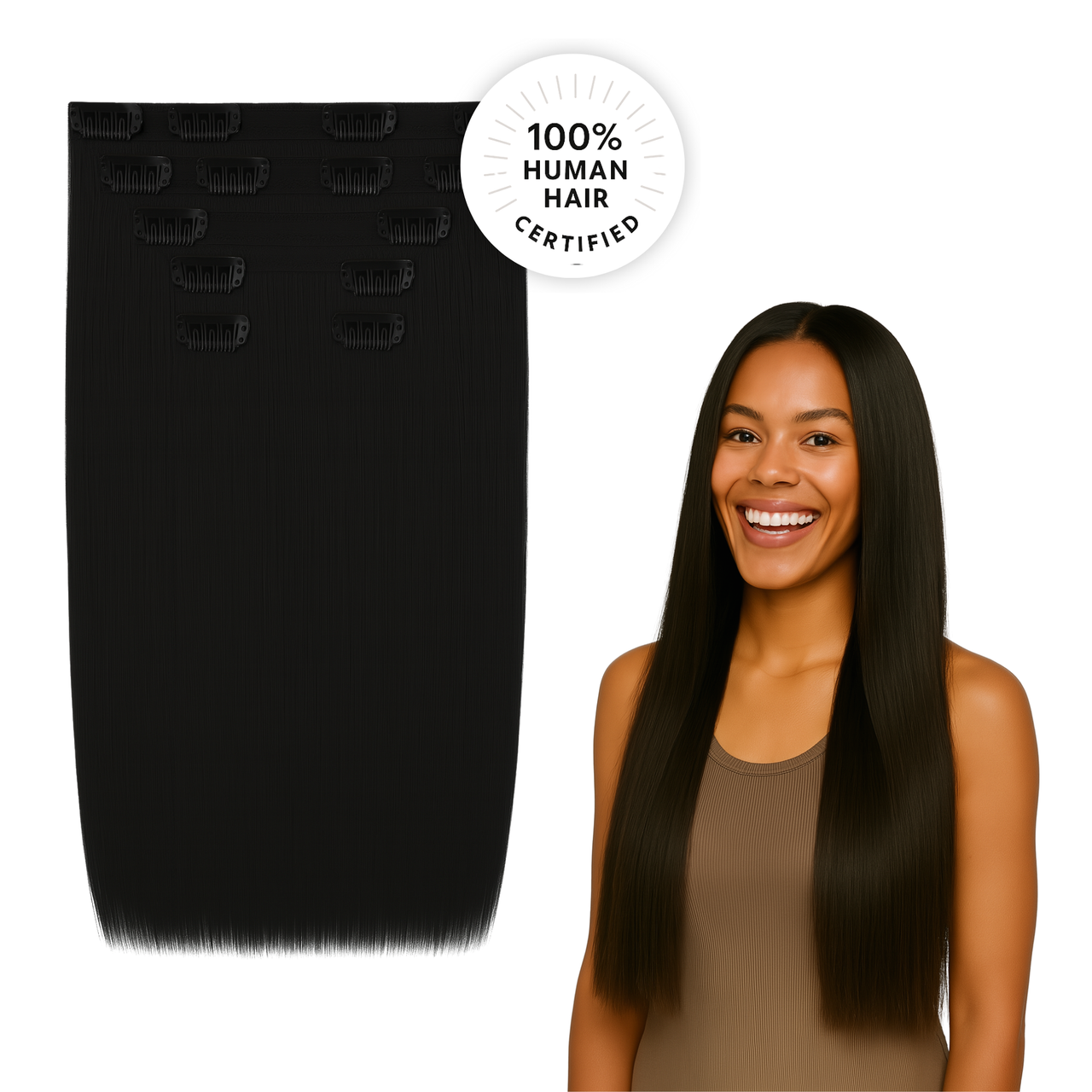 Black Straight Clip-in Extensions