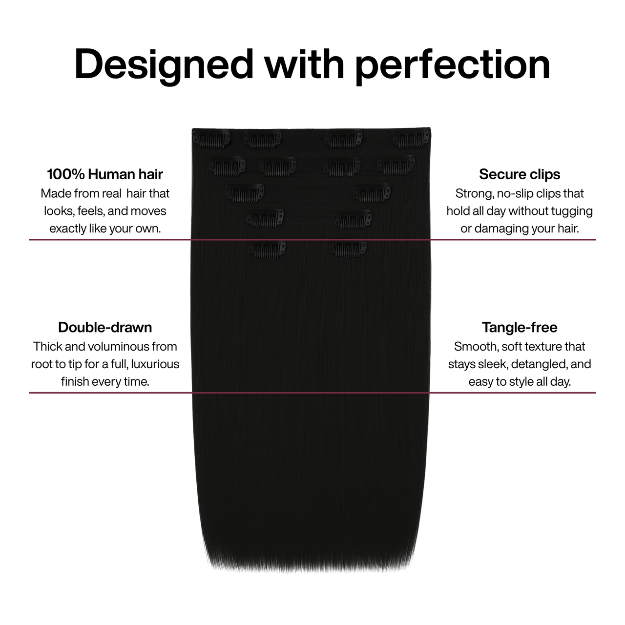 Black Straight Clip-in Extensions