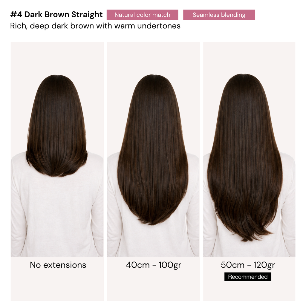 Dark Brown Straight Clip-ins