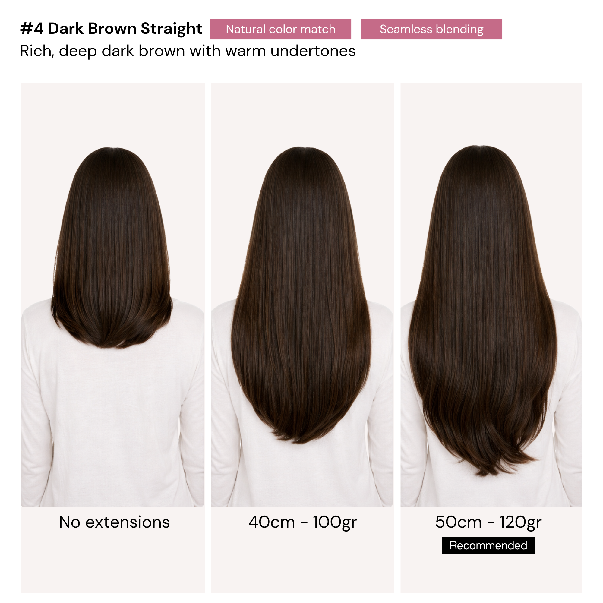 Dark Brown Straight Clip-ins