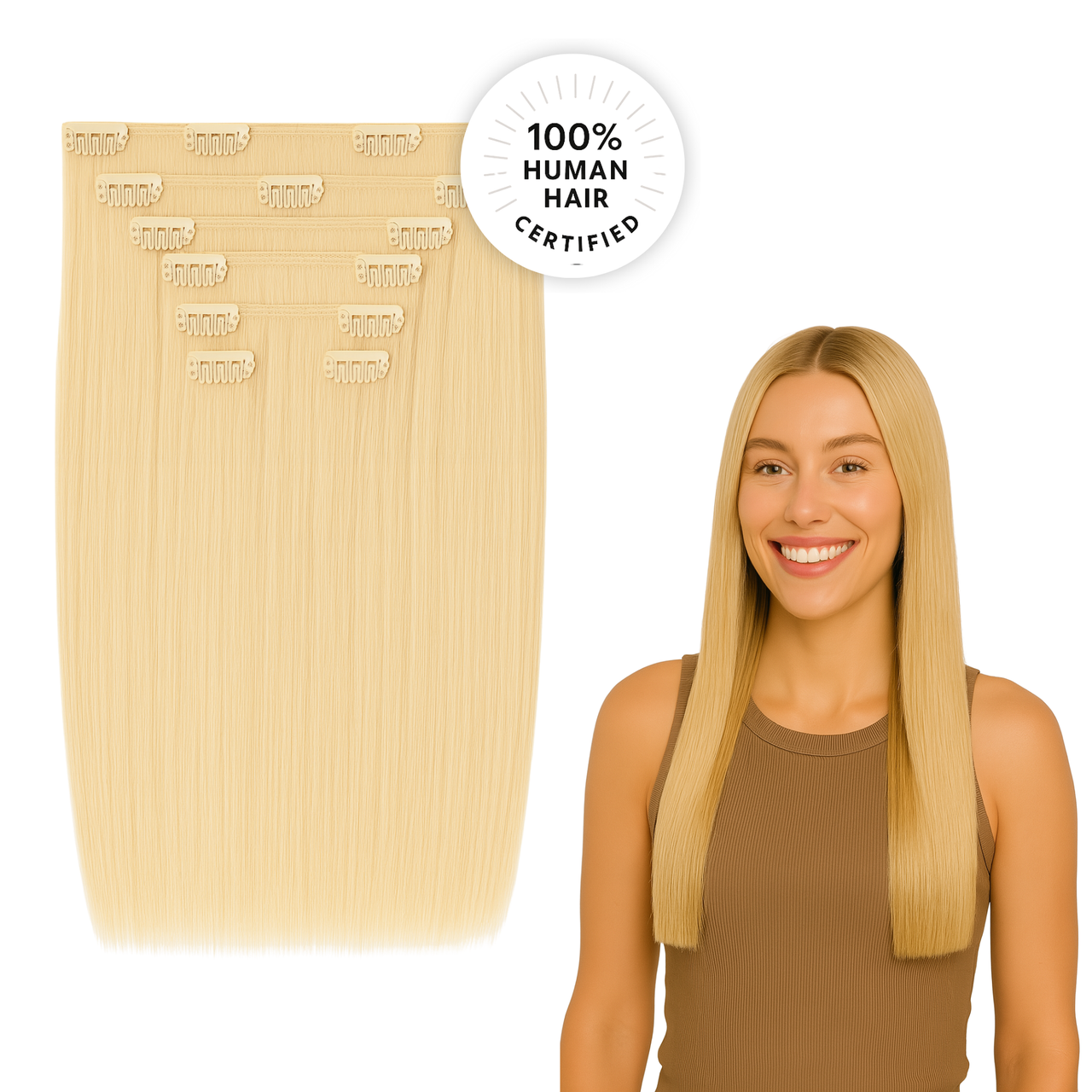 Light Blonde Straight Clip-in Extensions