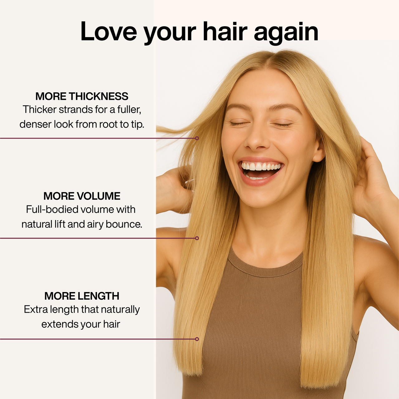Light Blonde Straight Clip-in Extensions