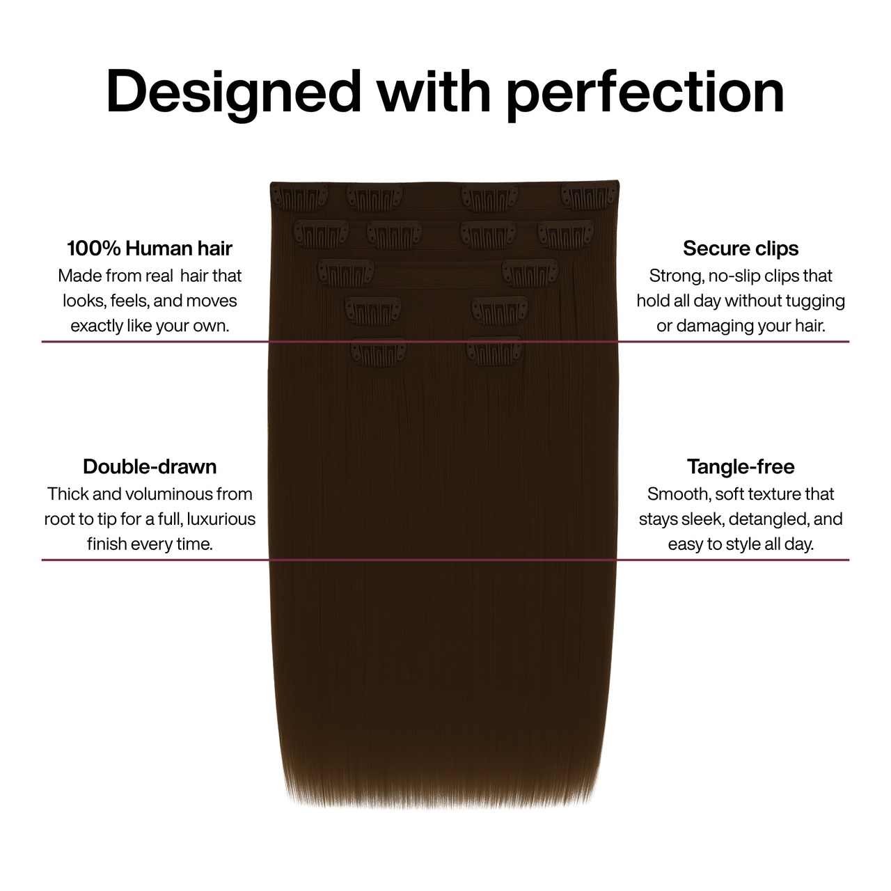 Dark Brown Straight Clip-in Extensions
