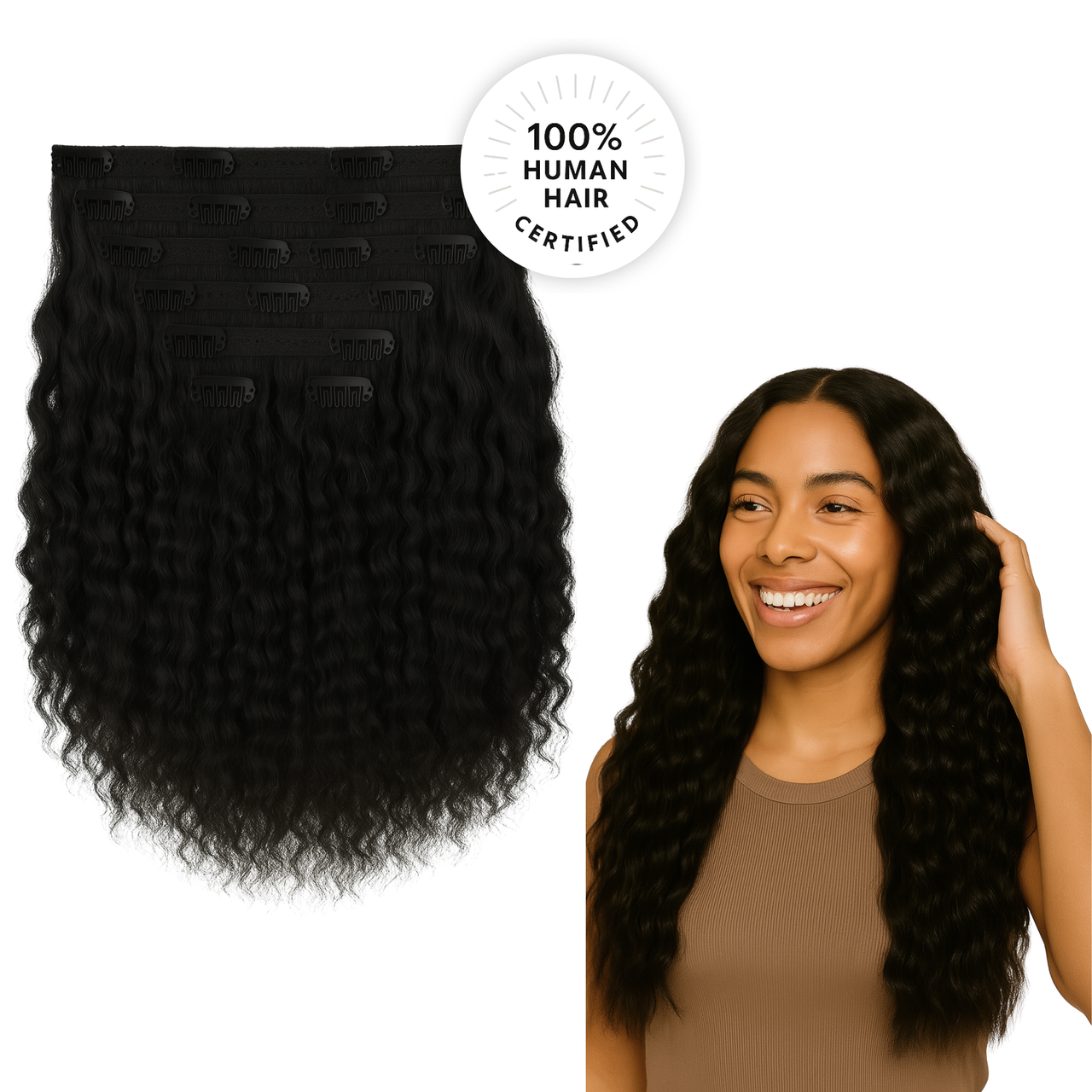 Black Curly Clip-in Extensions