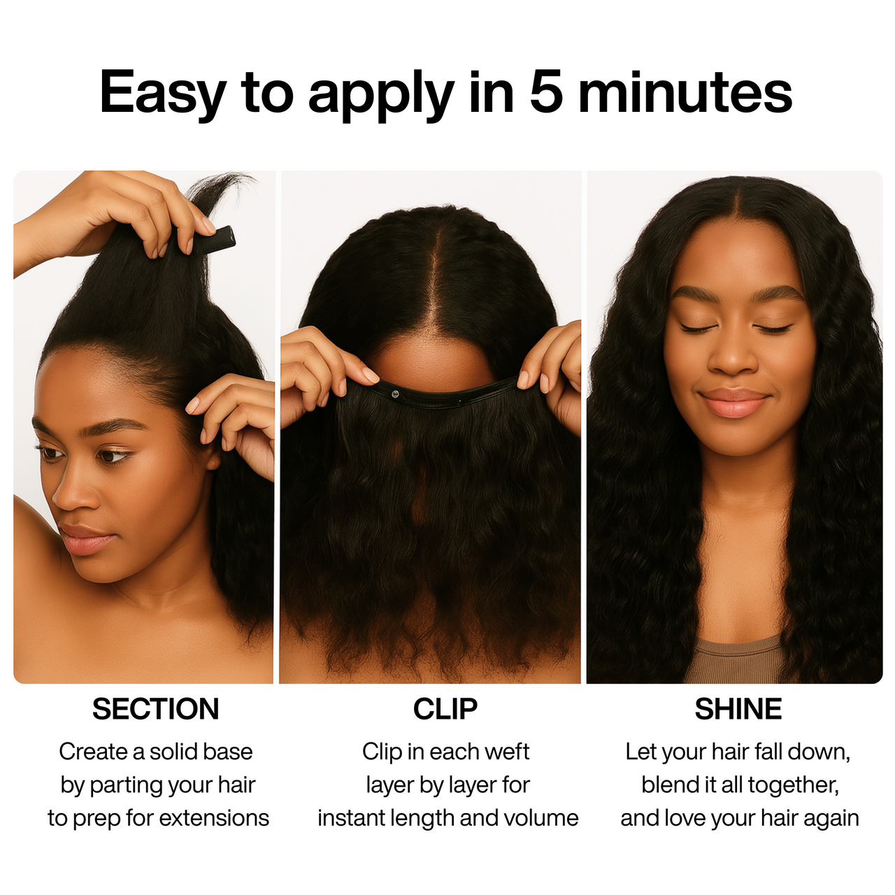 Black Curly Clip-in Extensions