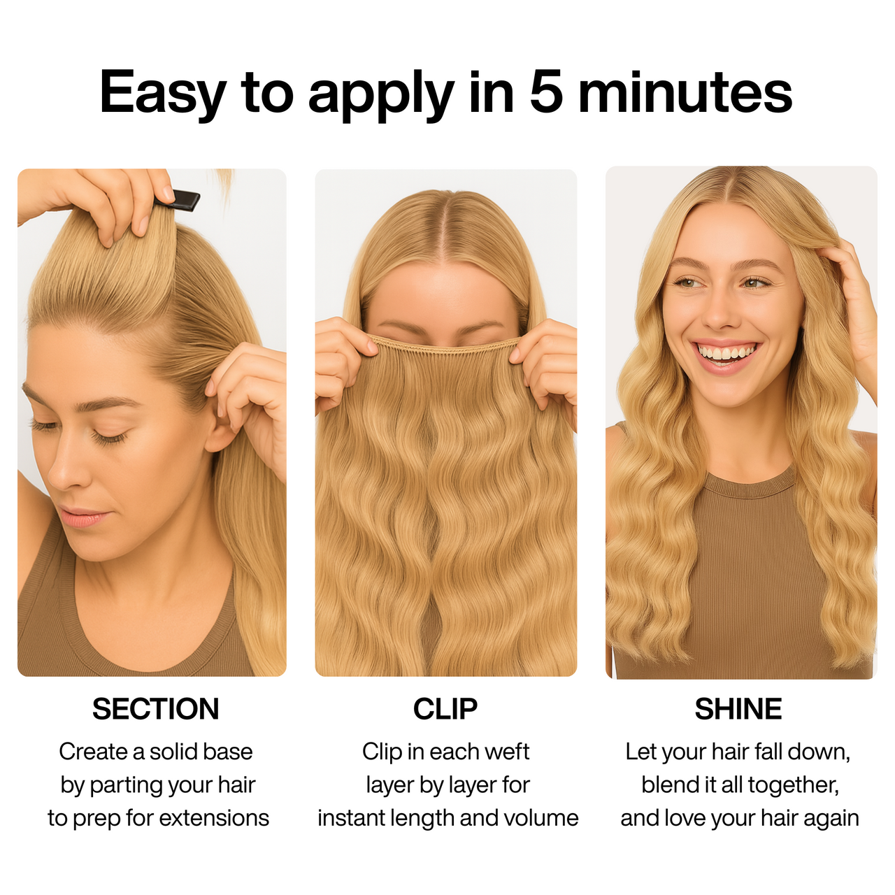 Light Blonde Curly Clip-in Extensions