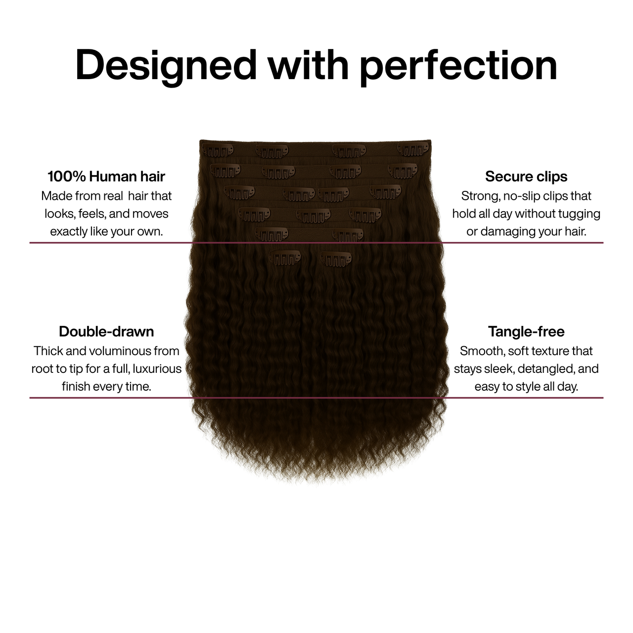 Dark Brown Curly Clip-in Extensions