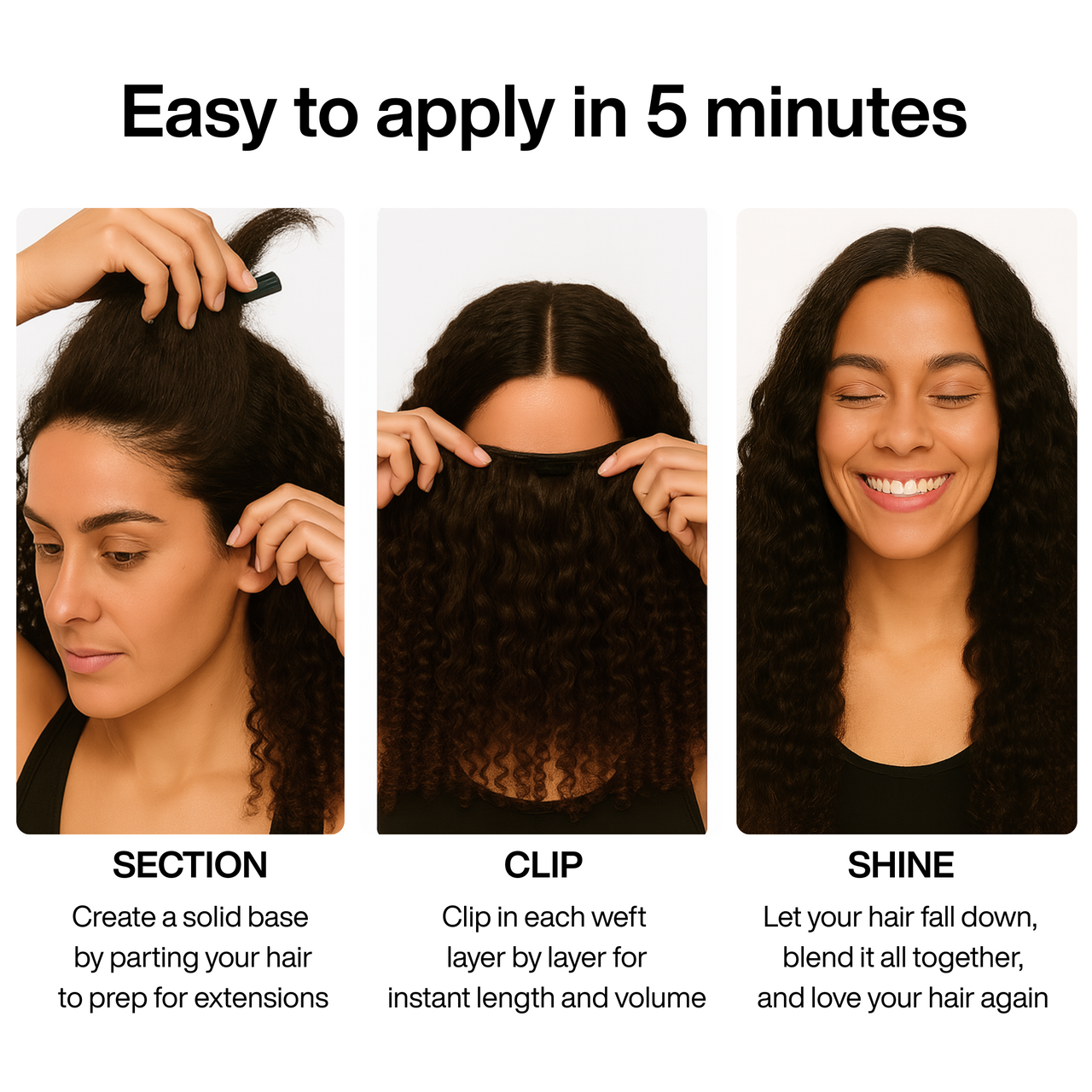 Dark Brown Curly Clip-in Extensions