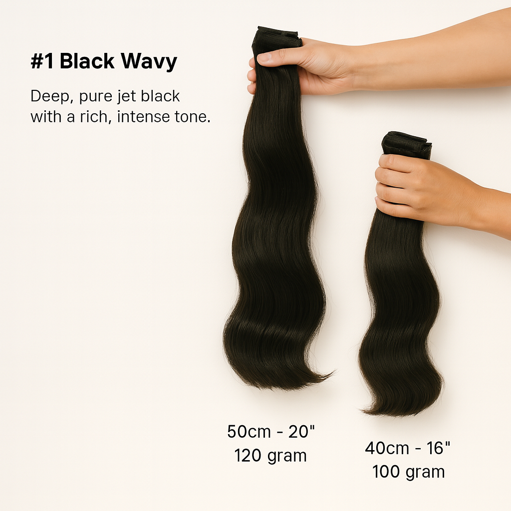 Black Wavy Clip-in Extensions