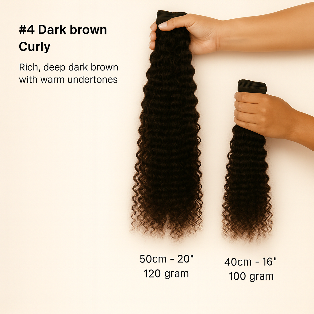 Dark Brown Curly Clip-in Extensions