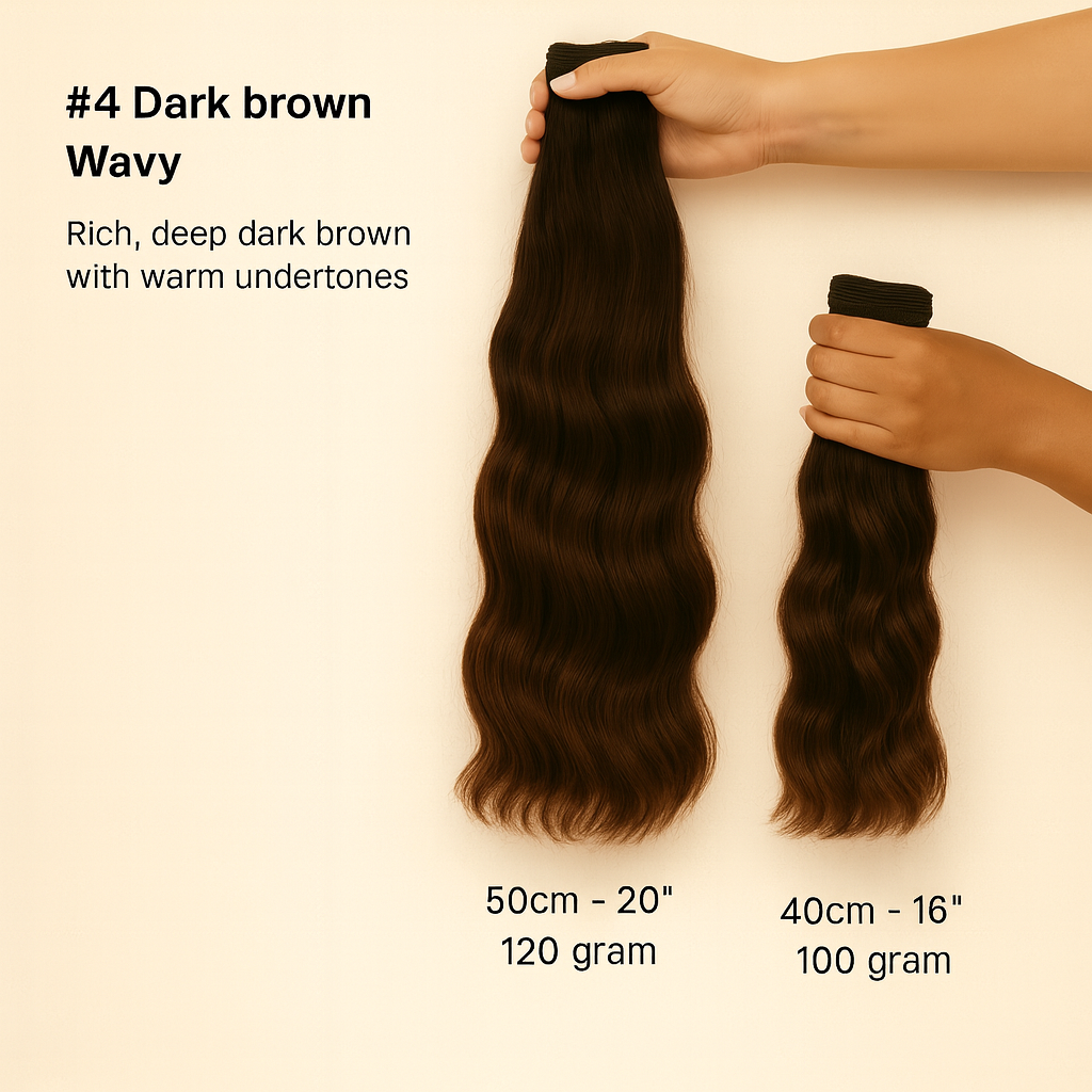 Dark Brown Wavy Clip-in Extensions